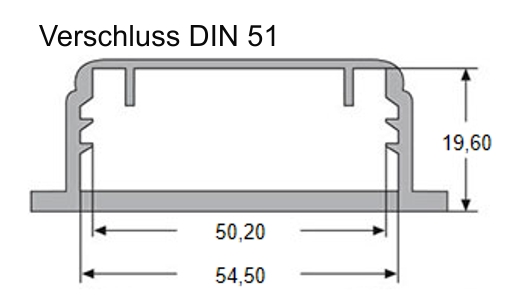 Maße Verschluss DIN 51